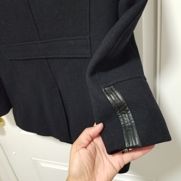 Faboer Womens Sz. 50 Peacoat US Sz. M Black Wool - Picture 2 of 16